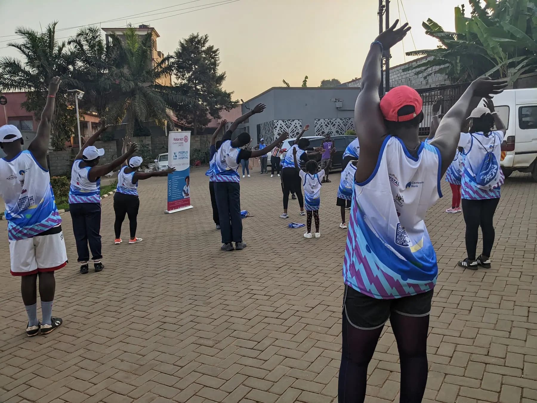 Warm-up before the Rotary Cancer Run — 30 August 2026